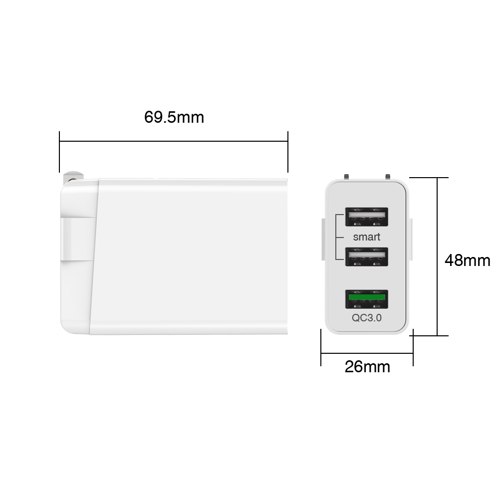 QC3.0+5V 2.4A 3USB